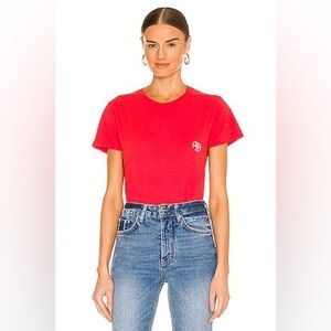 Anine Bing Red Short Sleeve Tee